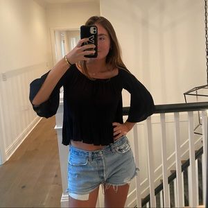 TOPSHOP black chiffon top